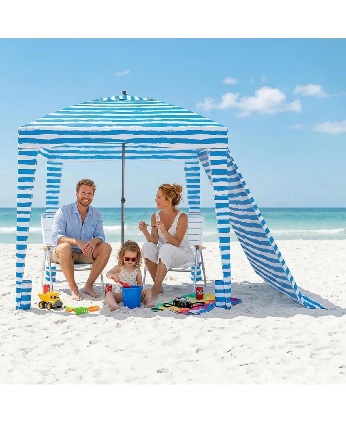 Yiortwo 6x6 Feet Beach Tent Sun Shelter UPF50+ Portable Canopy With Side Walls