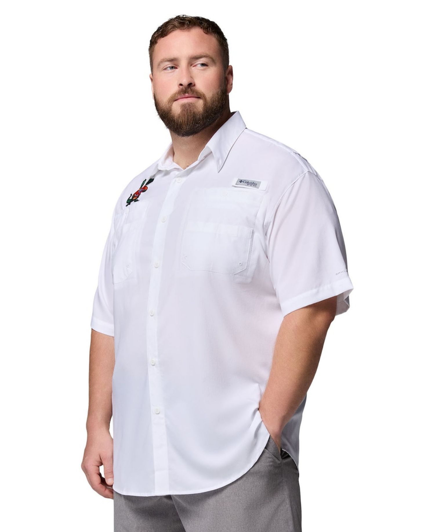 Men's White Florida Gators Big & Tall Tamiami Omni-Shade Button-Down Shirt