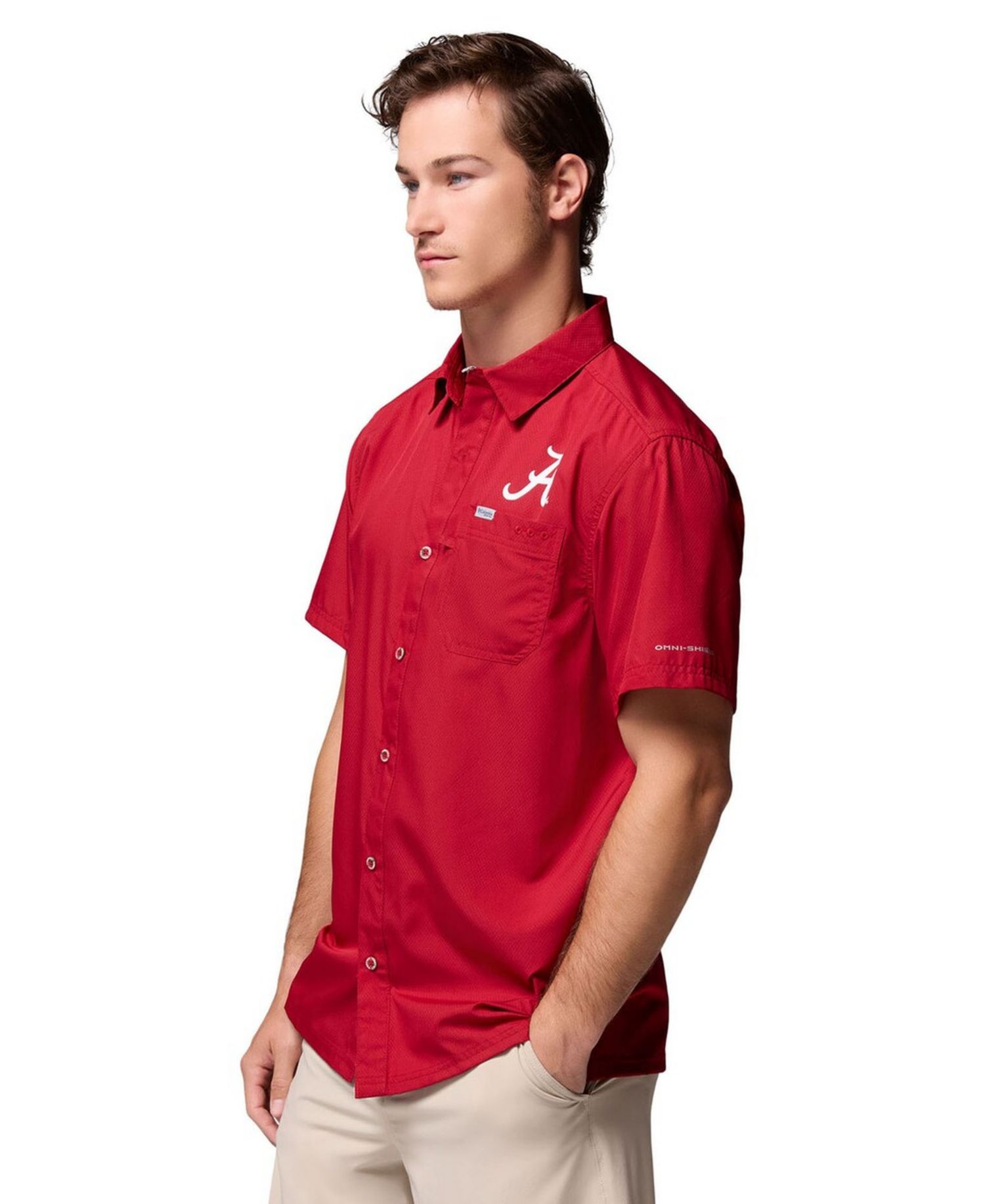 Men's Crimson Alabama Crimson Tide Slack Tide Camp Button-Up Shirt