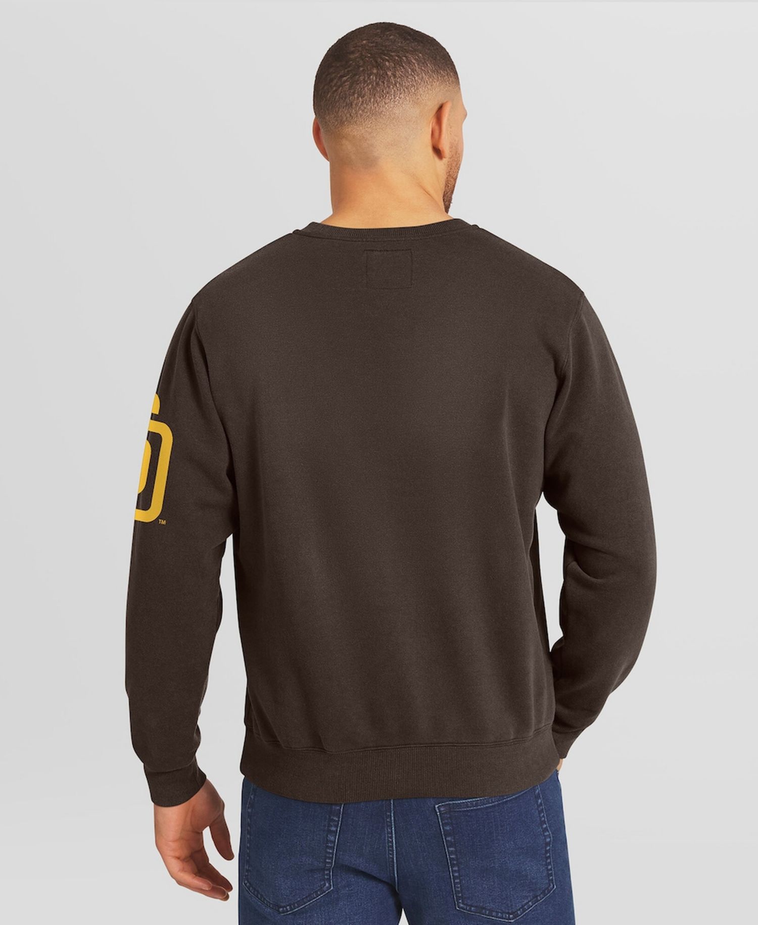 Men's Brown San Diego Padres Washed Crew Neck Pullover Sweatshirt