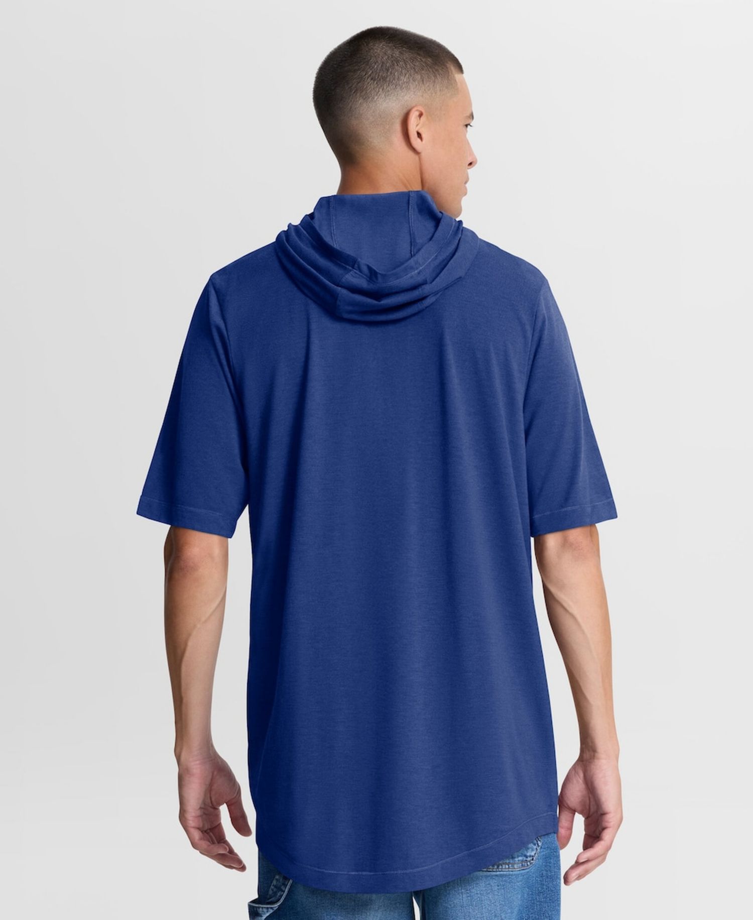 Men's Royal New York Mets Arched Wordmark Tri-Blend Hooded T-Shirt
