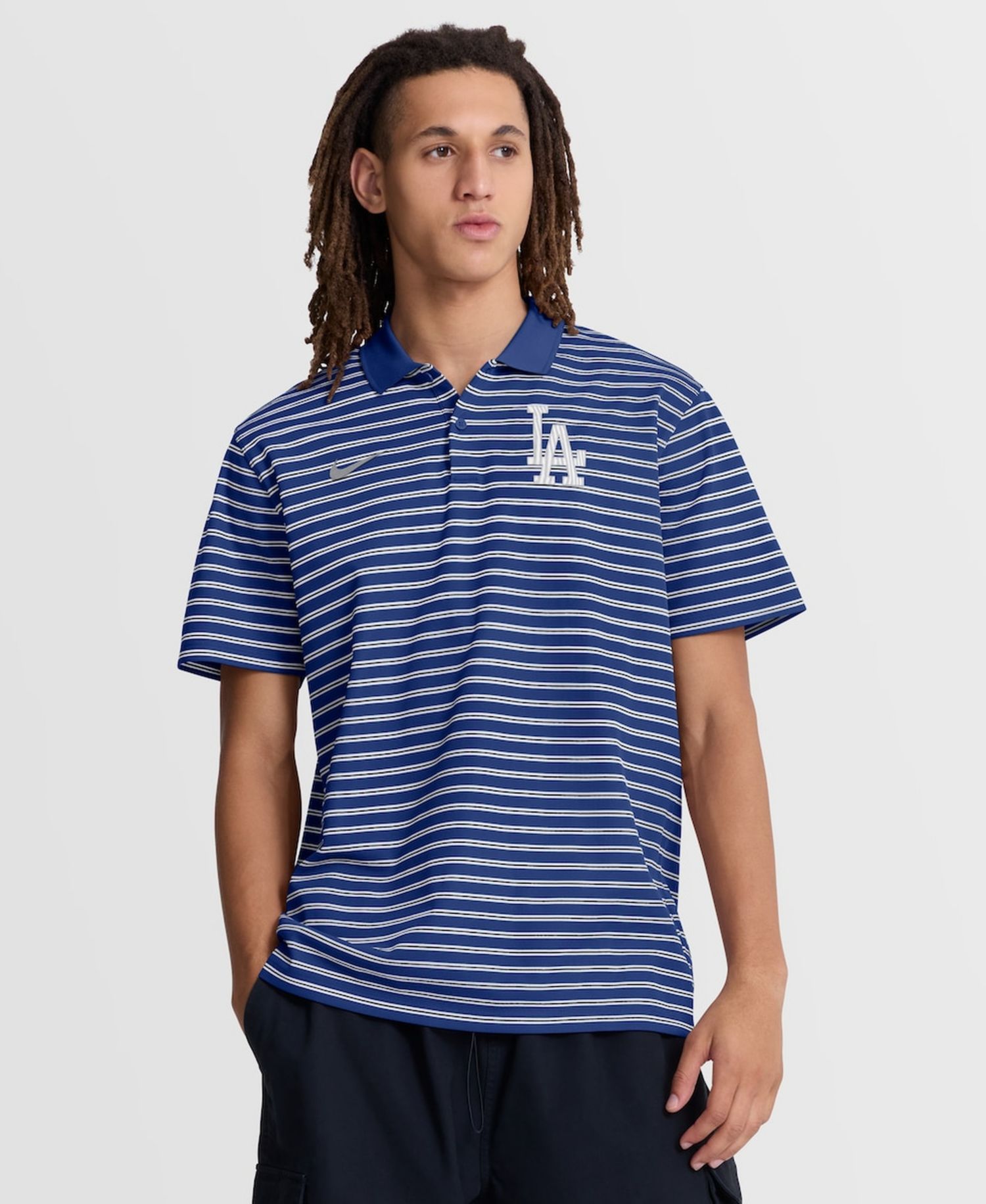 Men's Royal/White Los Angeles Dodgers Striped Victory Dri-FIT Polo Shirt