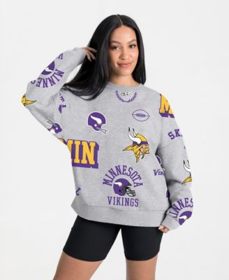 Women's Heather Gray Minnesota Vikings Always On Repeat Fleece Sweatshirt