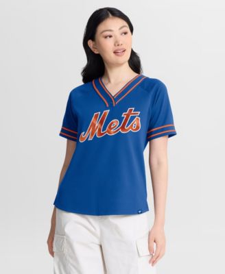 Women's Royal New York Mets Diva Race Ahead Raglan V-Neck T-Shirt