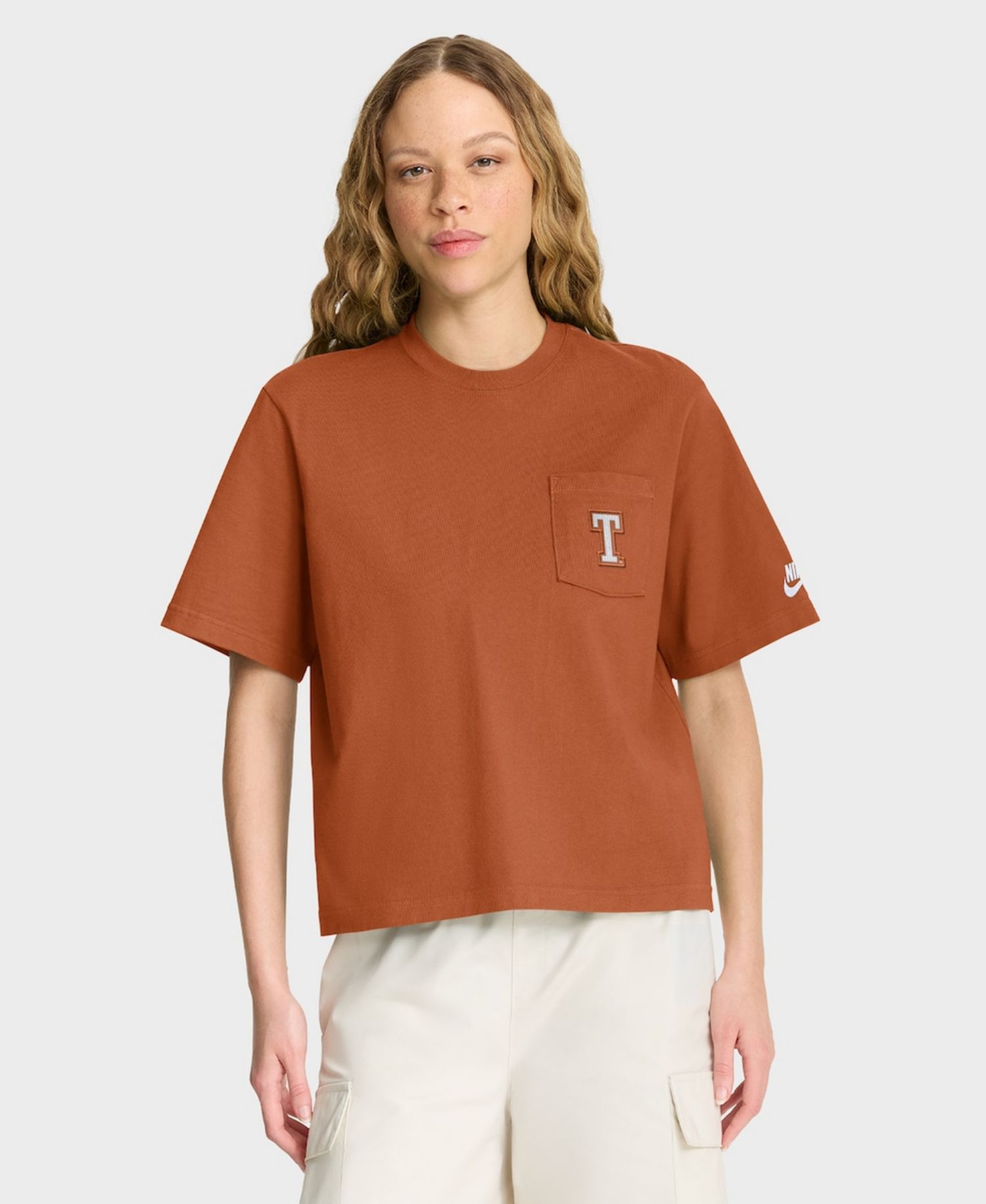 Women's Texas Orange Texas Longhorns Legacy Pocket Boxy T-Shirt