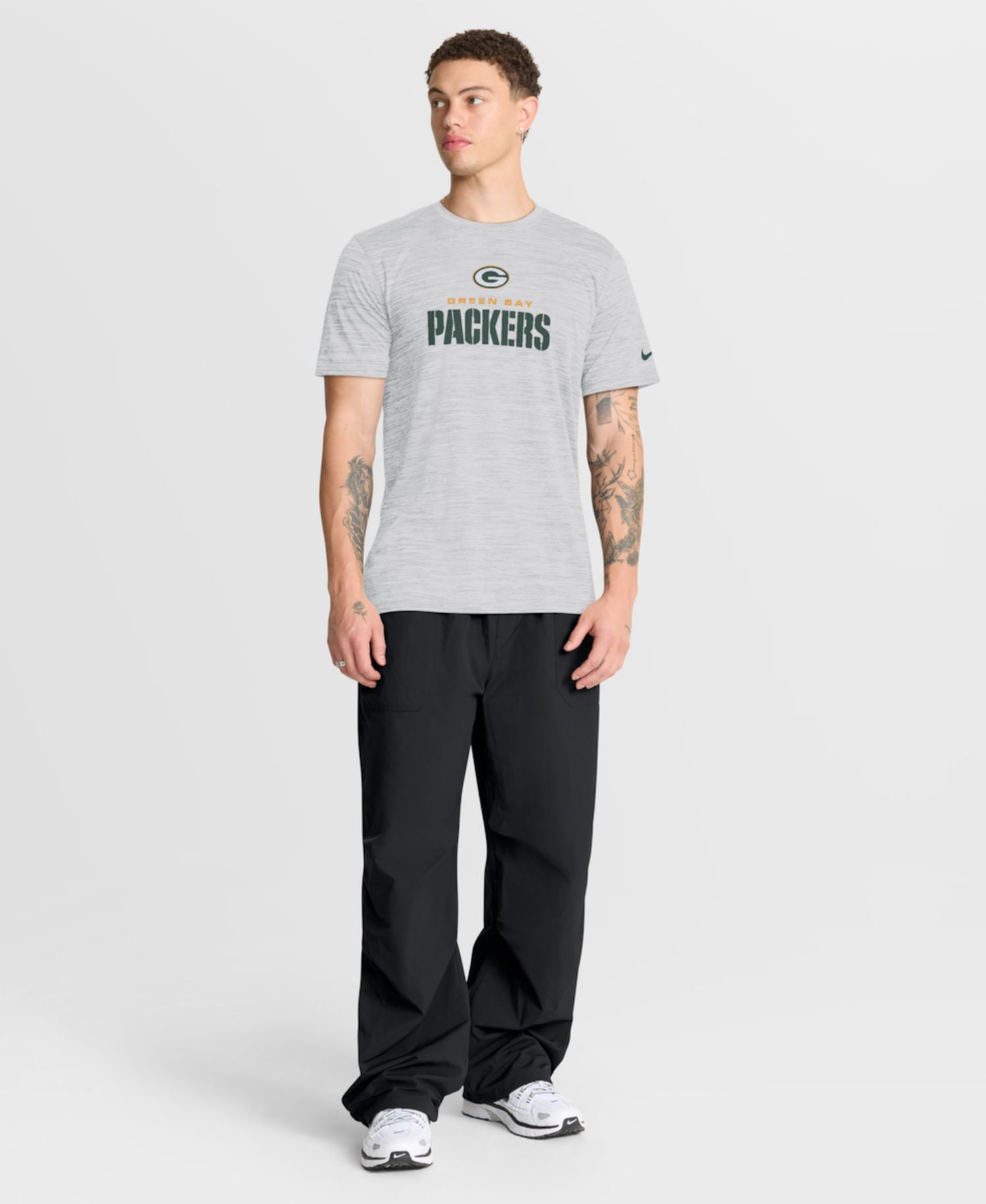 Men's Ash Green Bay Packers Velocity Endurance Run Dri-FIT T-Shirt
