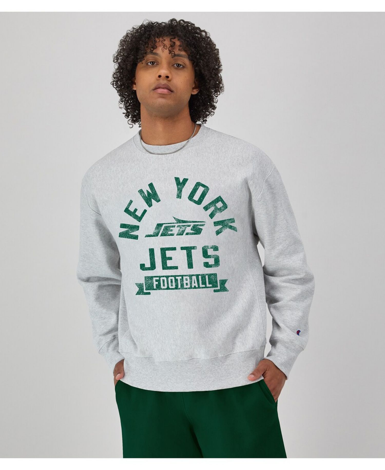 Men's Heather Gray New York Jets Reverse Weave Fleece Pullover Sweatshirt