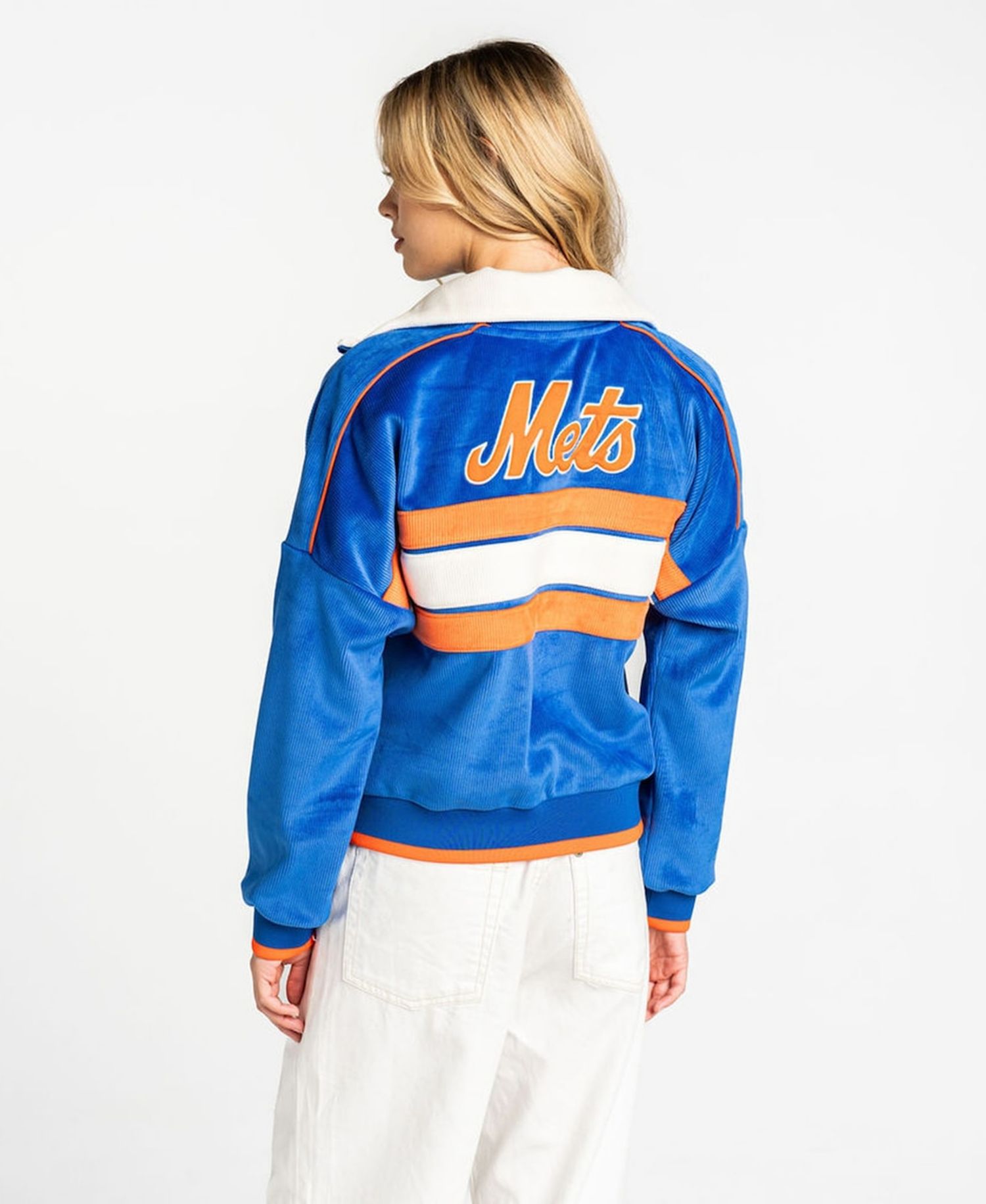 Women's Royal New York Mets Velvet Cord Full-Zip Jacket