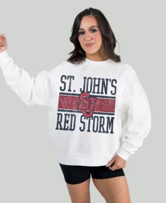 Women's White St. John's Red Storm Fair Catch Pullover Sweatshirt