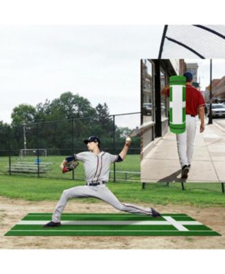 10'x3' Softball Pitching Mat, Anti-Slip Turf Hitting Mat for Indoor Outdoor Baseball Practice Training