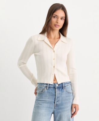 Women's Long-Sleeve Collared Cardigan