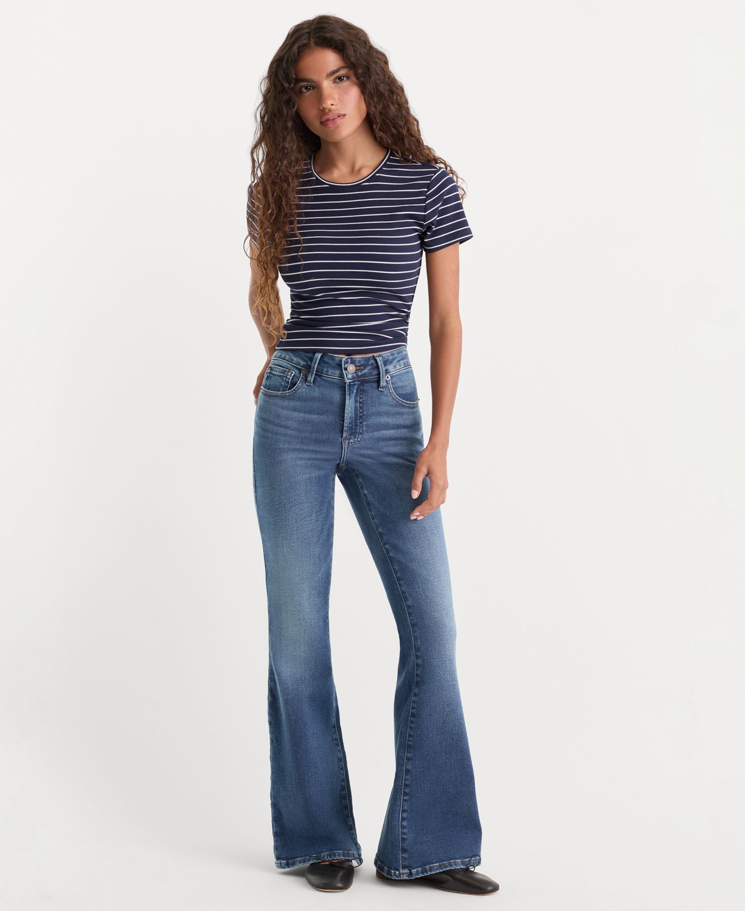 Petite Soft Tech Good Legs Flare Jeans