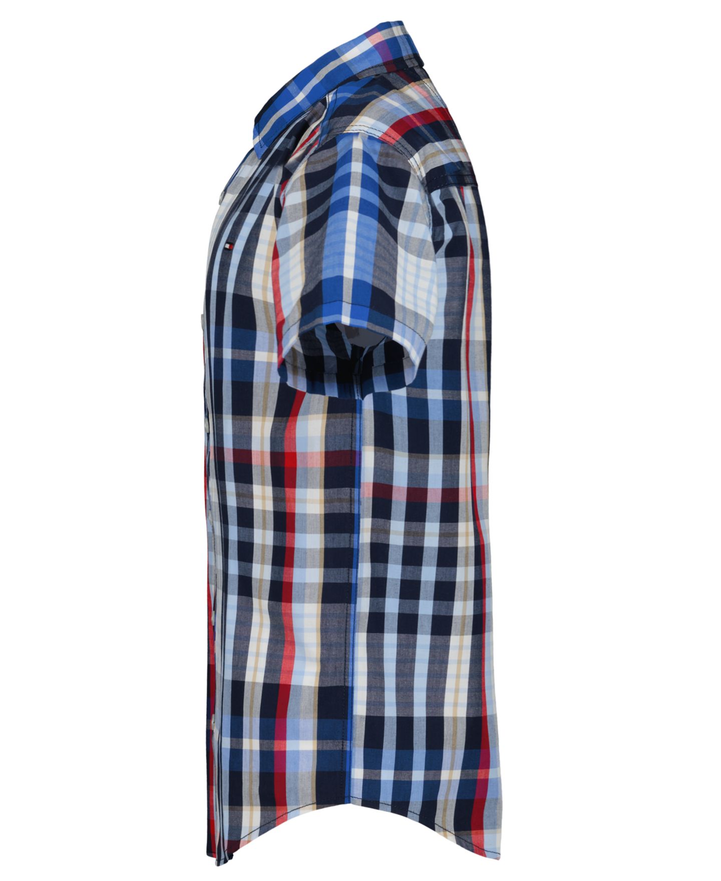 Рубашка Tommy Hilfiger Plaid Short-Sleeve Button-Front Shirt для мальчиков, цвет: Тёмно-синий — фото 3