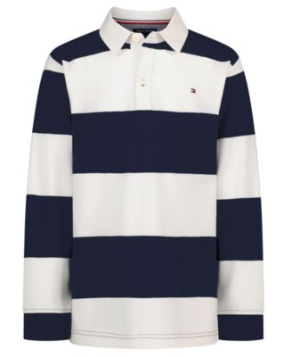 Boys' 8-20 Striped Long-Sleeve Rugby Polo Shirt