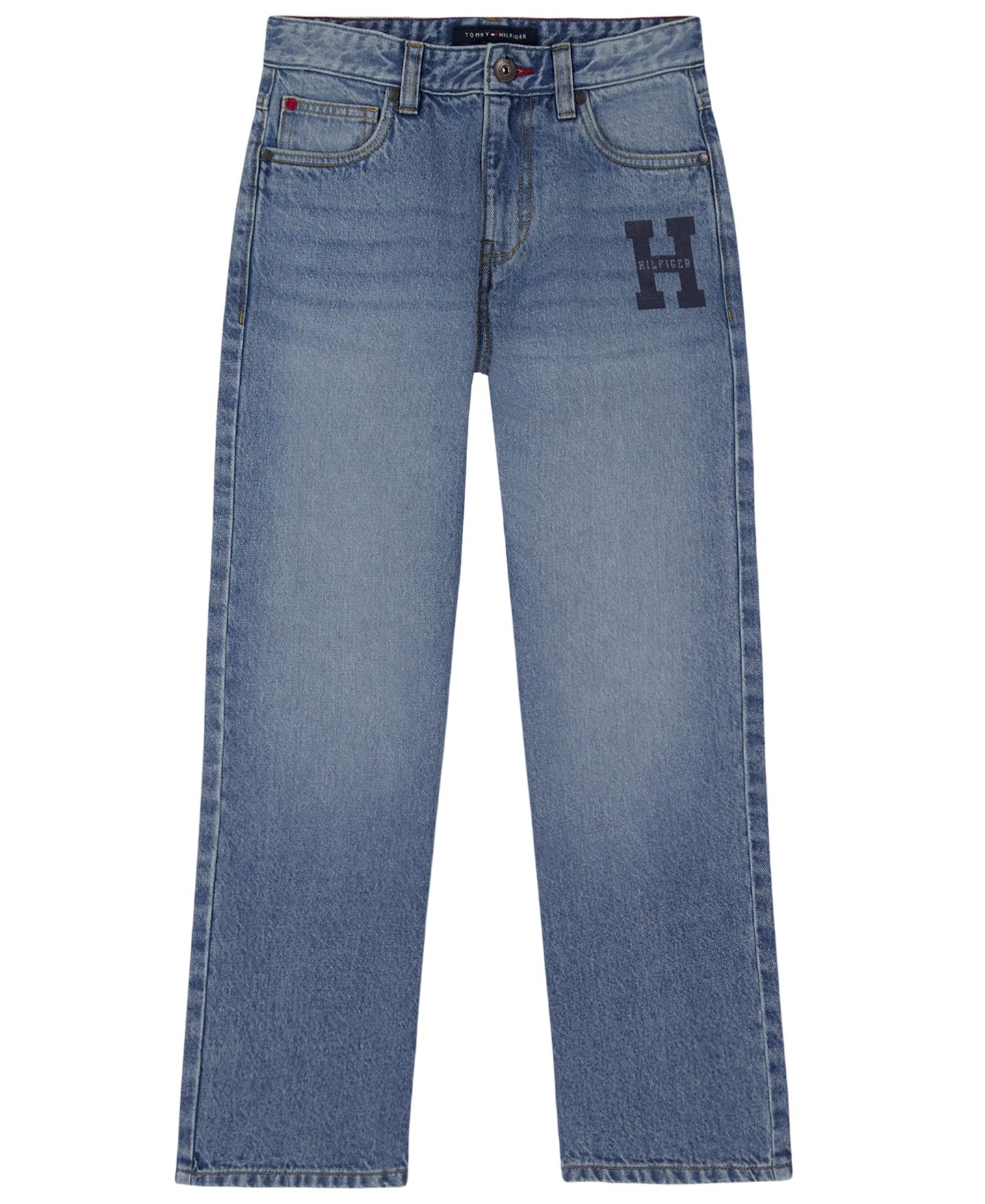 Джинсы Tommy Hilfiger Straight-Leg Logo для мальчиков, цвет: Светлый каменный варёный — фото 3