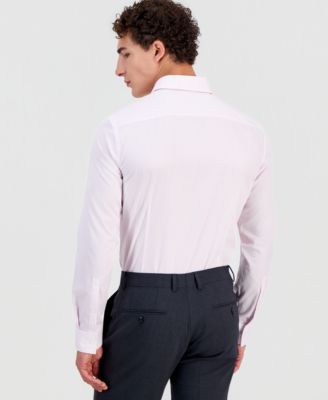 pastel dress shirts Slim Fit Solid Button-Down Collar Long Sleeve Shirt  Cotton Cool 24316 Model wears size M Pastel Grey Mens Slim Fit