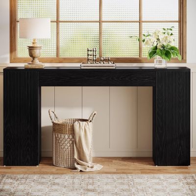 63 Inch Console Table for Entryway, Fluted Entryway Table