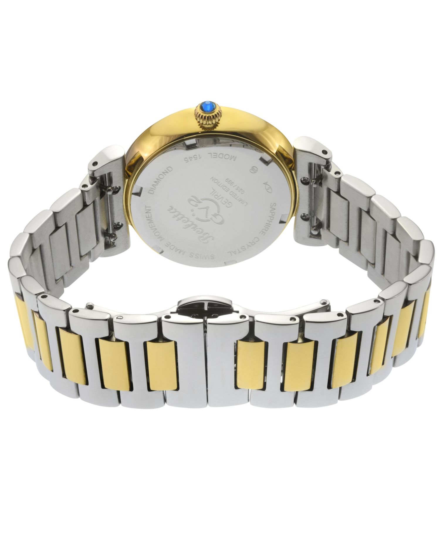 Women's Berletta Swiss Quartz Diamond Two toned SS IPYG Stainless Steel Bracelet Watch