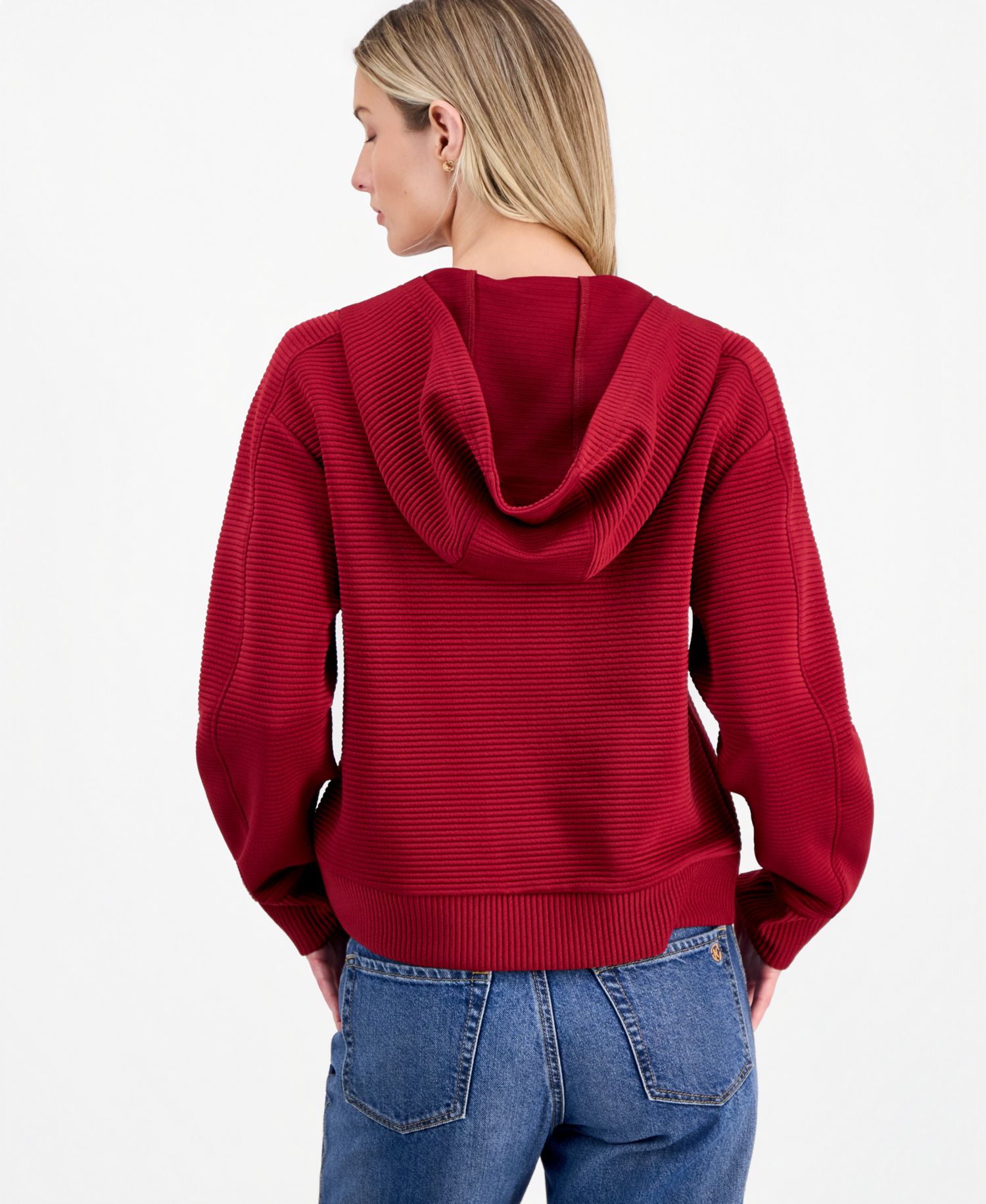 Women's Ottoman-Stitched Zippered Hoodie