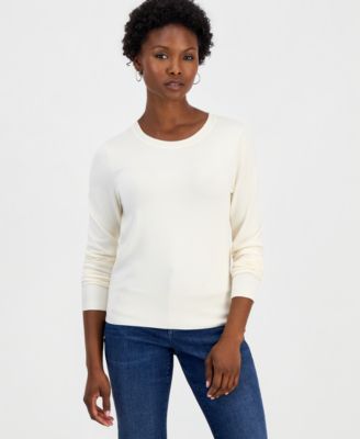 Petite Fitted Long-Sleeve Crewneck Sweater
