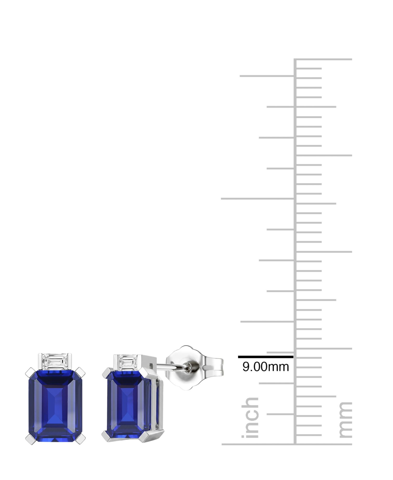 Lab-Grown Sapphire (2-1/3 ct. t.w.) & Lab-Grown White Sapphire (1/10 ct. t.w.) Earrings in Sterling Silver