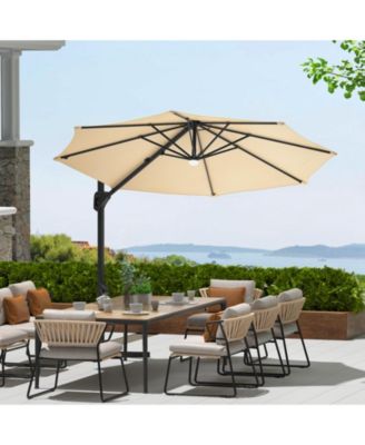  10Feet 360degree(s) Rotation Offset Cantilever Patio Umbrella for Backyard Deck Poolside with Base