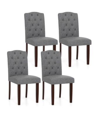 Wooden Dining Chair with Rubber Wood Legs Padded Seat S Springs, Kitchen