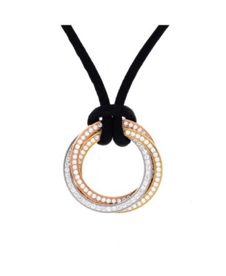 Pre-Owned Cartier Trinity on Cord Necklace - 18k tri colored gold