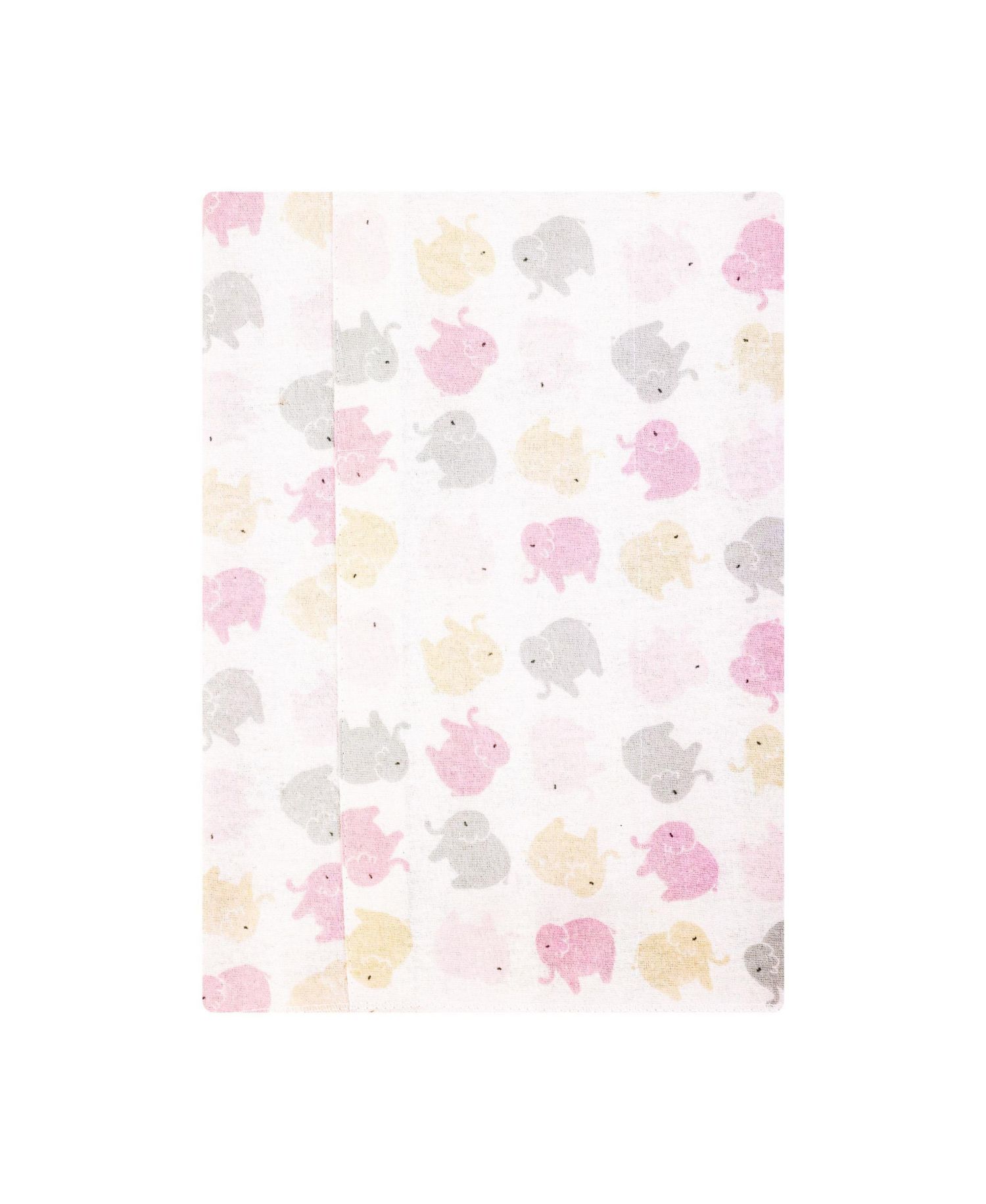 Girl Cotton Poly Flannel Burp Cloths 7-Pack, Girl Elephant