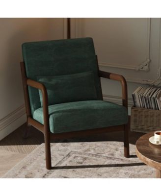 Modern Chenille Accent Chair, Ergonomic Lounge Armchair for Living Room, Bedroom, Office