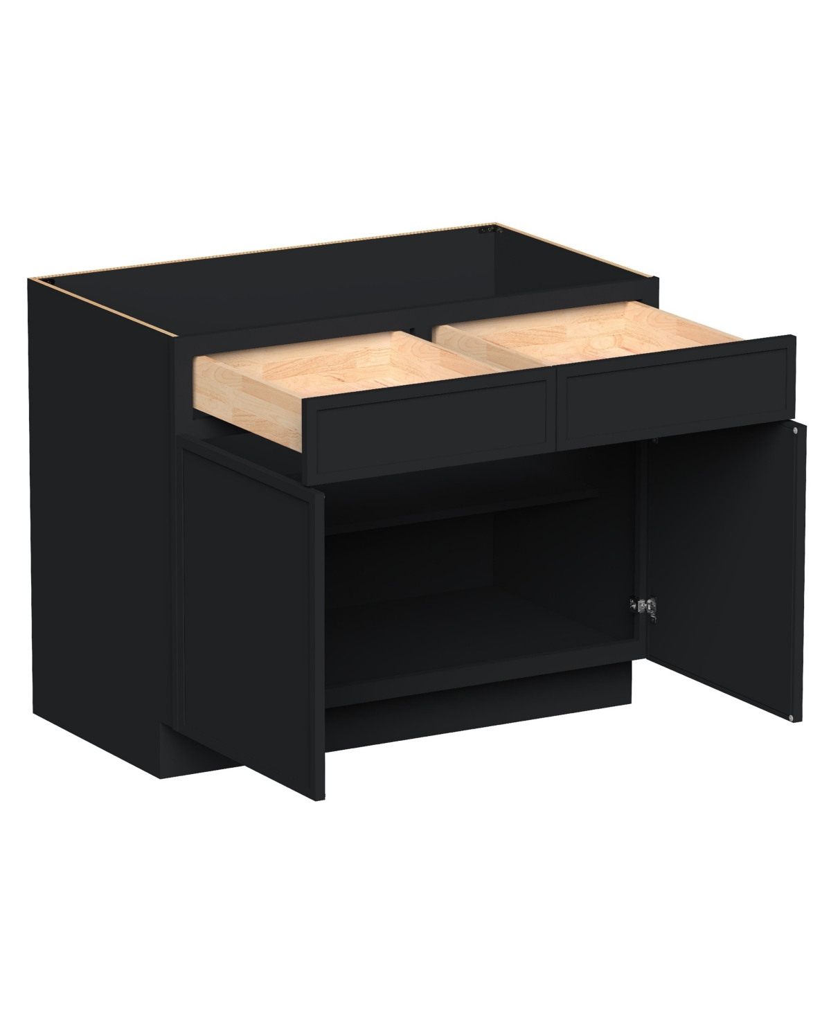 Boyel Living 42 Inch Wide Standard Base Cabinet, Ready to Assemble Kitchen Cabinet with Solid Wood Frame, Soft-Close Slides and Hinges