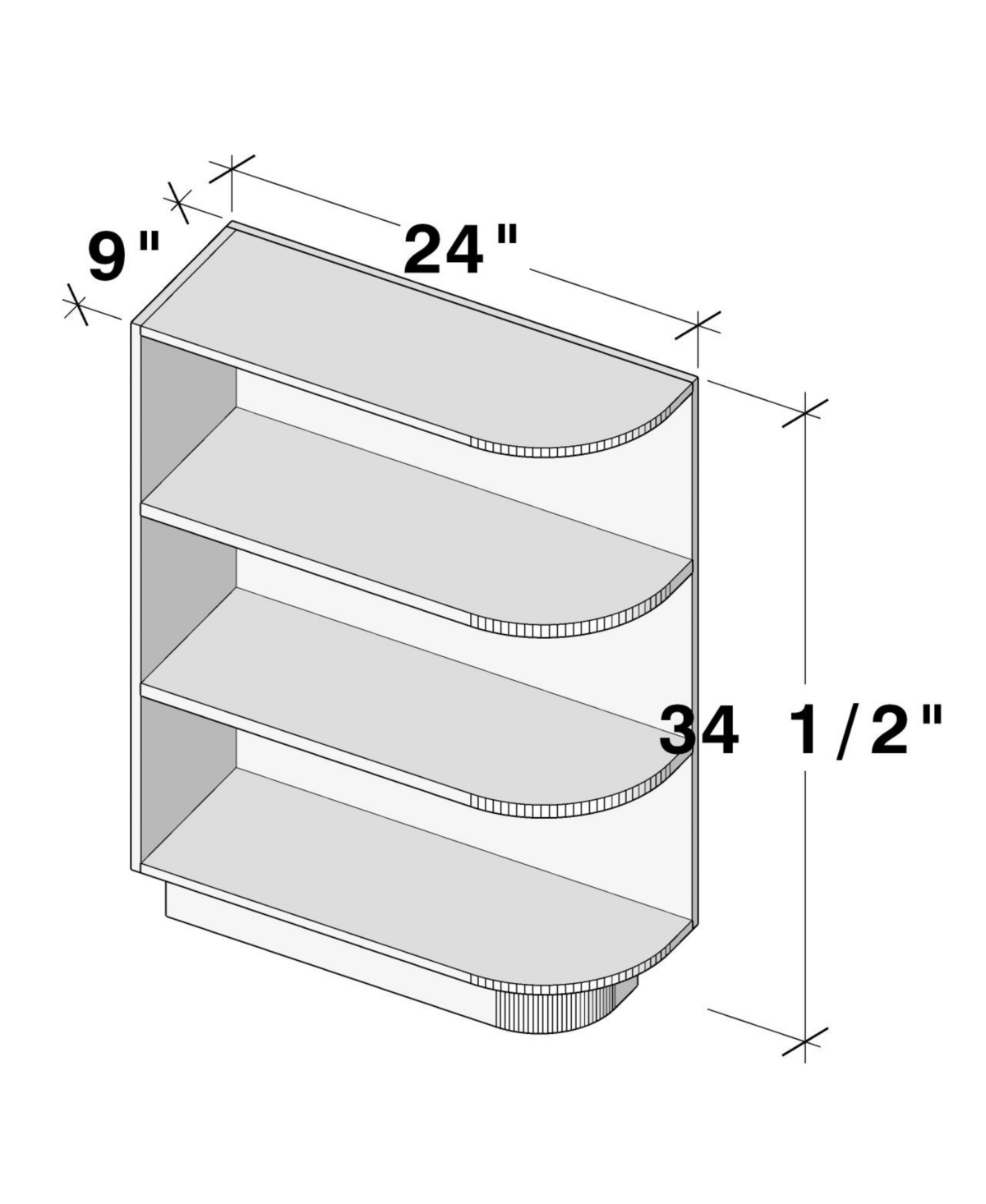 Boyel Living 24 Inch Wide Base End Shelf Cabinet, Ready to Assemble Kitchen Cabinet with Solid Wood Frame, Soft-Close Slides and Hinges