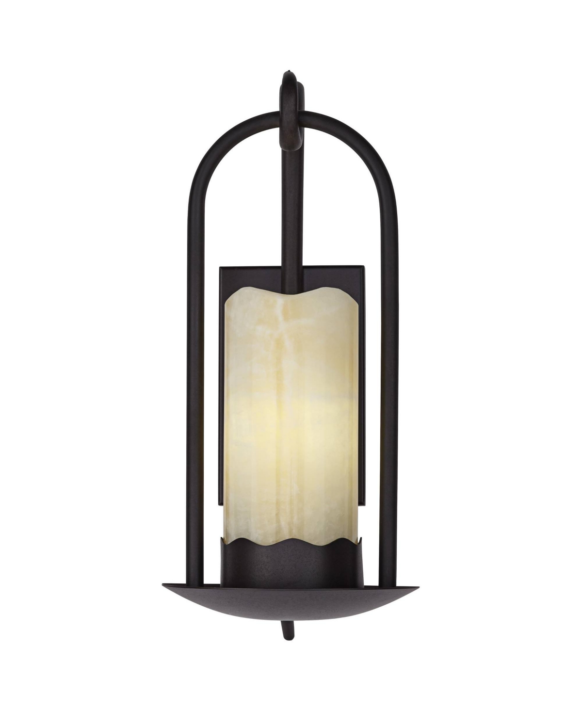 Franklin Iron Works Rustic Wall Light Sconces Set of 2 Hardwire 6 1/2" Fixture Faux Candle for Bedroom Bedside Living Room Hallway