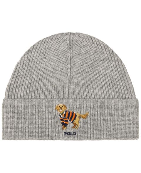 Мужская шапка Polo Ralph Lauren Golden Retreiver Beanie Hat, цвет: Меланжевый