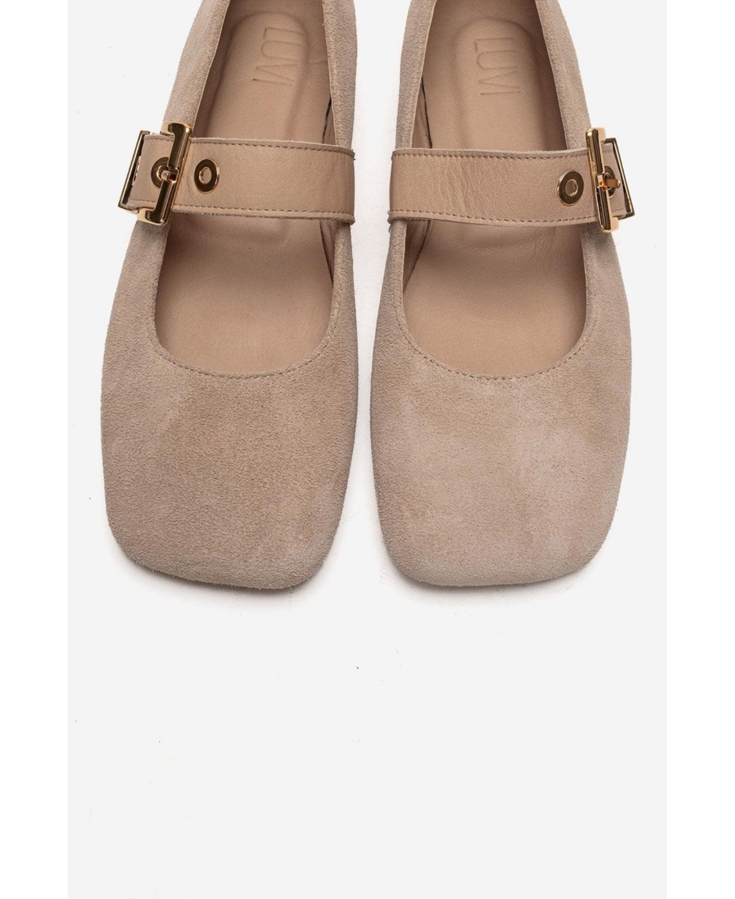 Женские кожаные балетки Forever & Always Shoes Jonas, цвет: Бежевый замшевый — фото 5