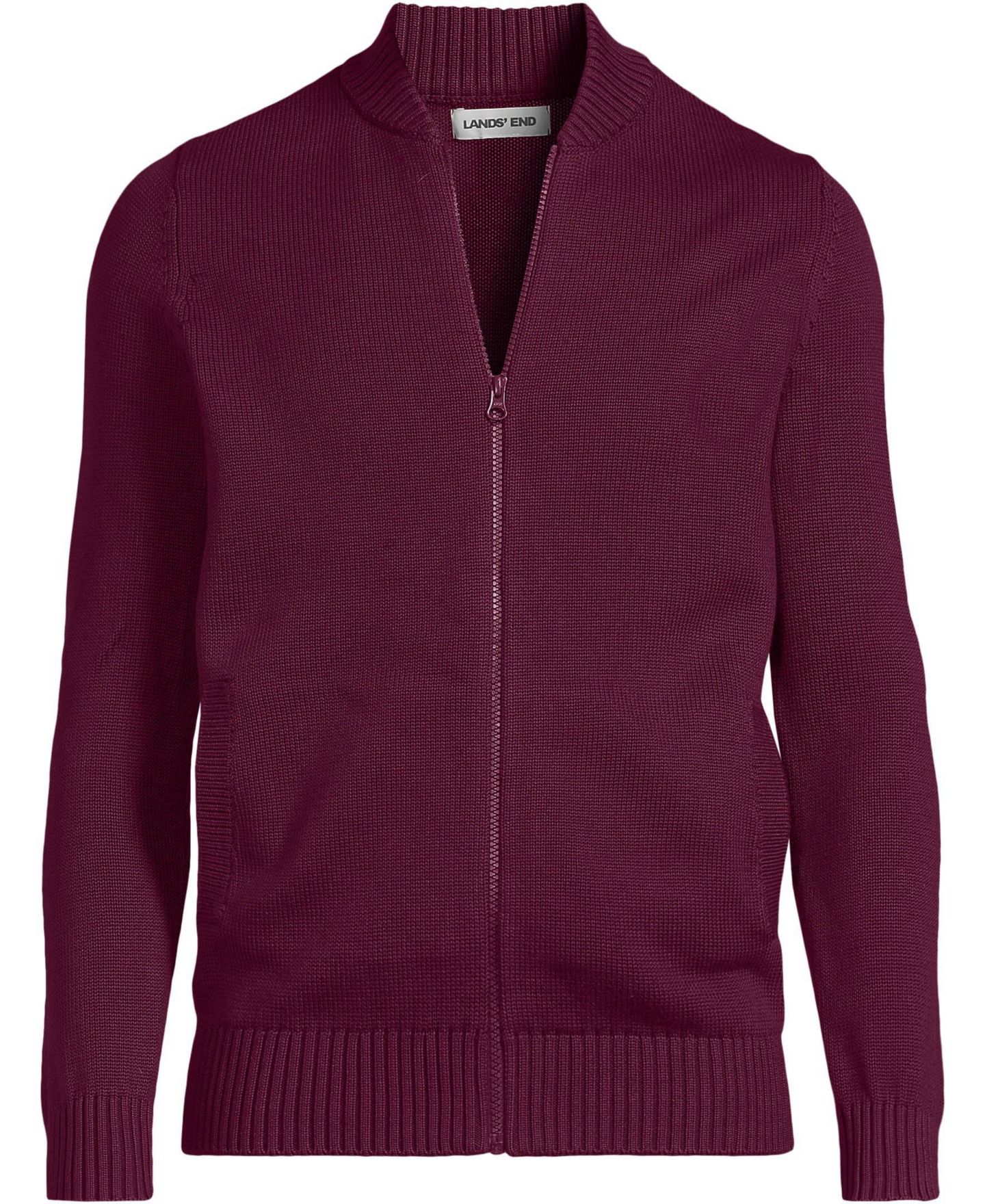 Мужской кардиган Lands' End Adult Legacy Full Zip, цвет: Бордовый — фото 3