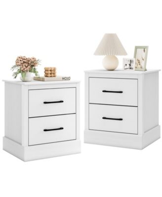 Set Of 2 18.5'' Farmhouse Nightstand with 2 Drawers Compact Size End Table Living Room