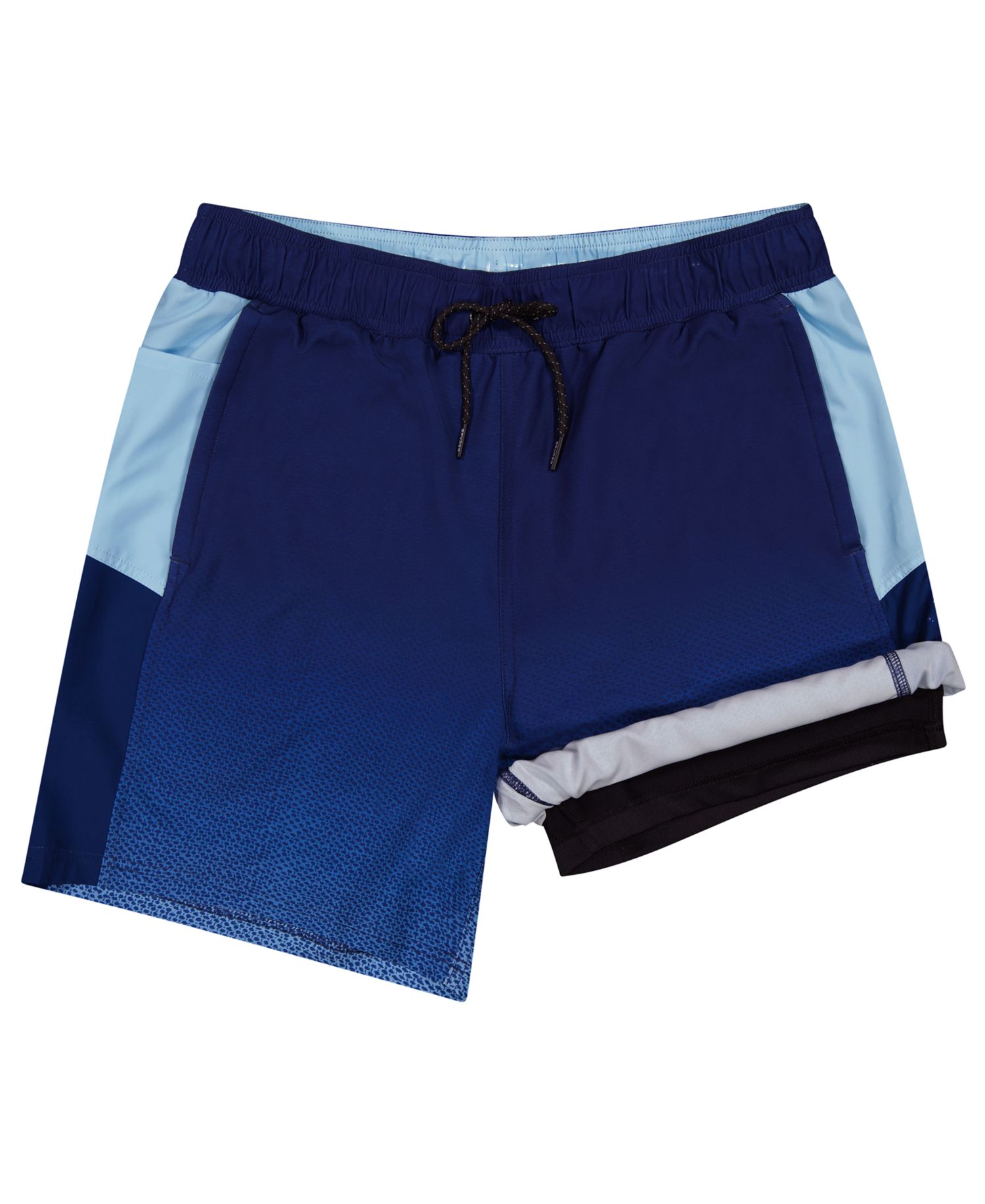 Men's Ombre Printed Color-Block 7" Volley Swimsuit