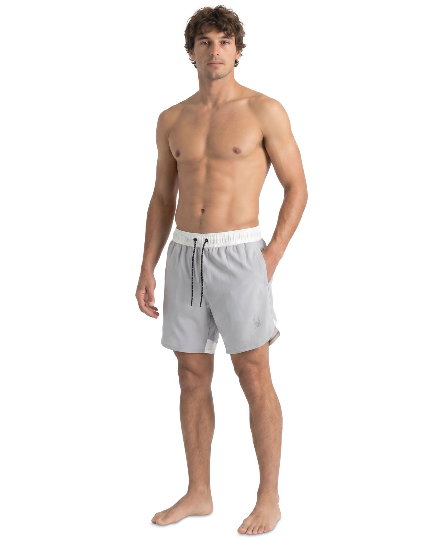 Men's Color-Block Scallop 7.5" Volley Swimsuit