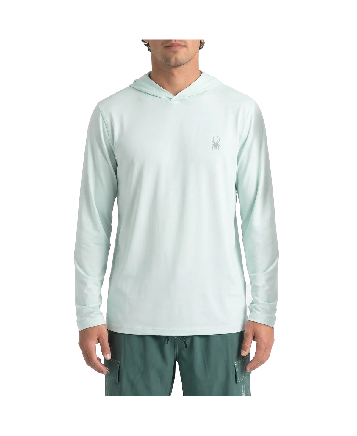 Spyder Men's Classic Heather Hooded Long-Sleeve Rashguard - Blue Glass