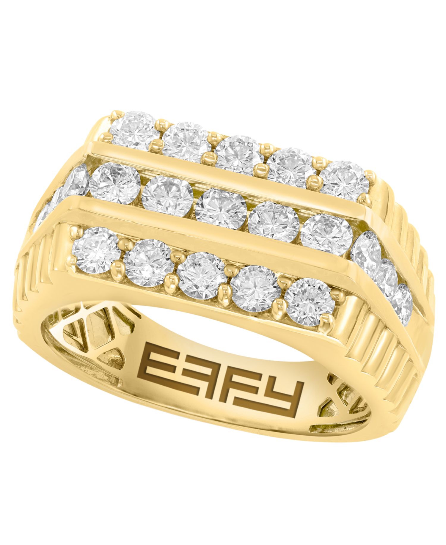 Men's Lab-Grown Diamond (1-7/8 ct. t.w.) Ring in 14k Gold-Plated Sterling Silver