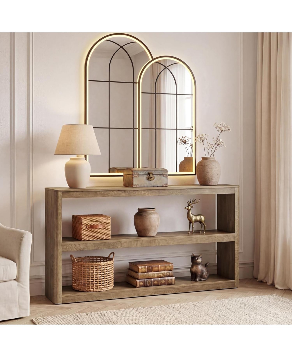 Tribesigns 63-Inches Console Table, Modern Sofa Table with 3 Storage Shelves, Narrow Entryway Furniture