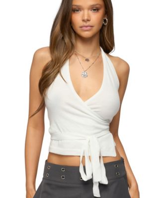 Womens Renee Knit Wrap Halter Top