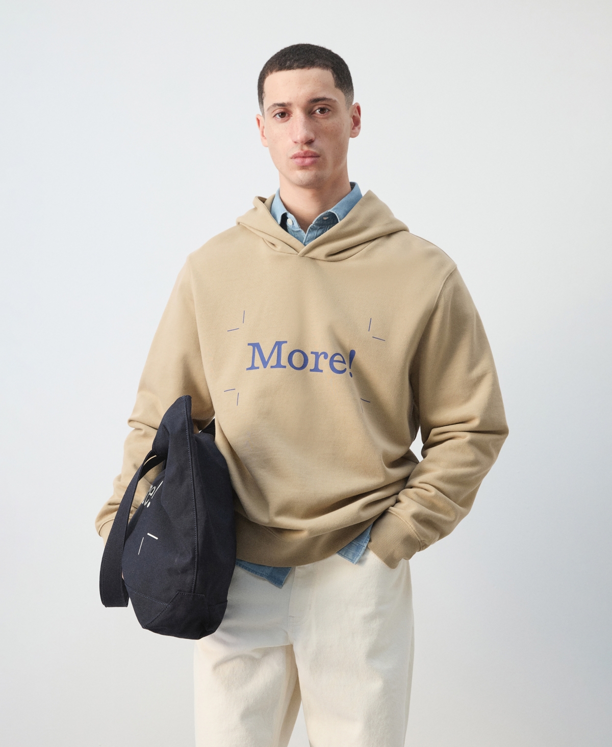 Mango Men's Cotton Printed Hooded Sweatshirt In Sand