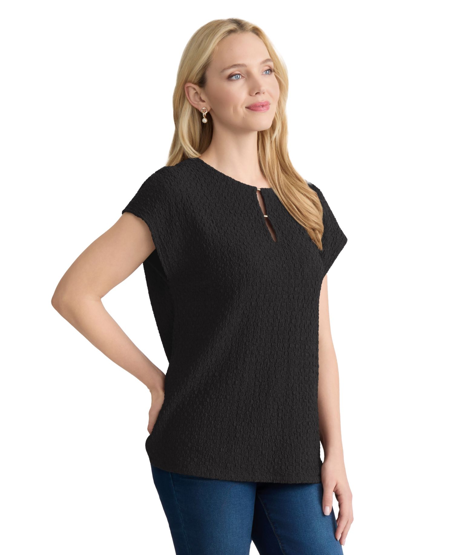 Petite Knit Cobble Texture Top
