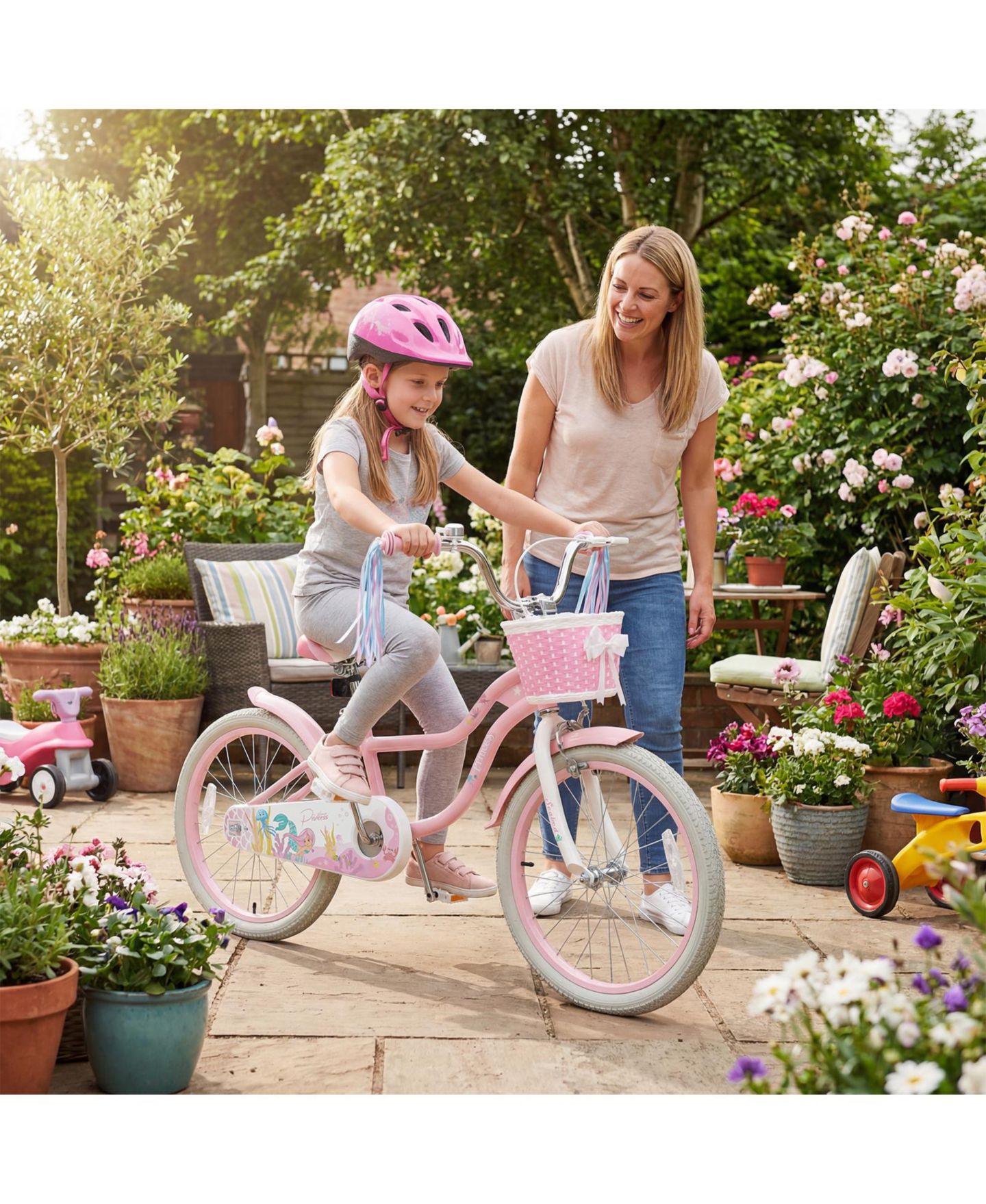 Детская игрушка Gymax Princess Seabed 20" Mermaid-Theme Coaster Brake Girls' Bike, Ages 8+, цвет: Розовый — фото 5