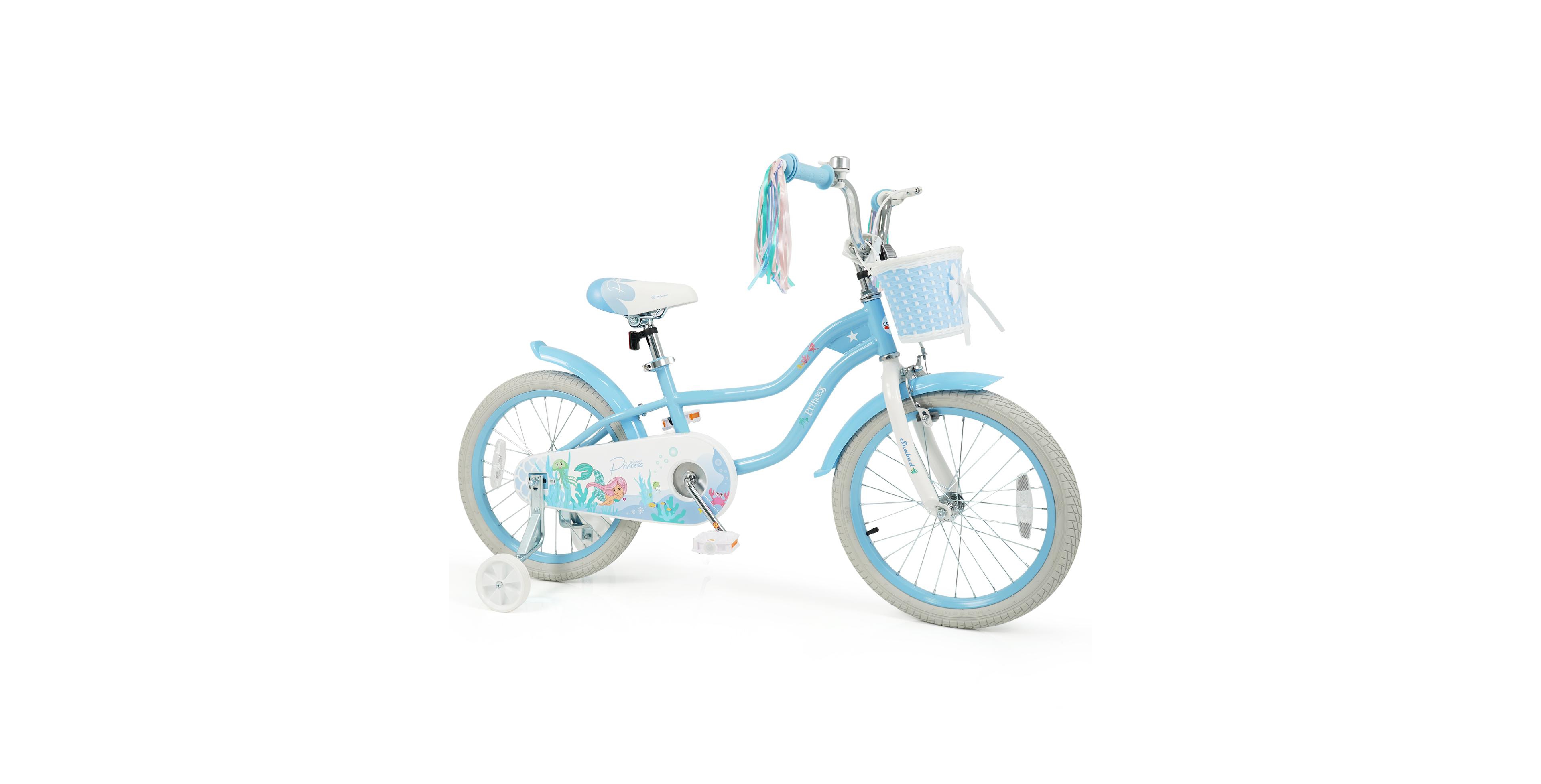 Gymax Kids Bike Toddler Bicycle with Training Wheels Hand and Coaster Brakes Handlebar