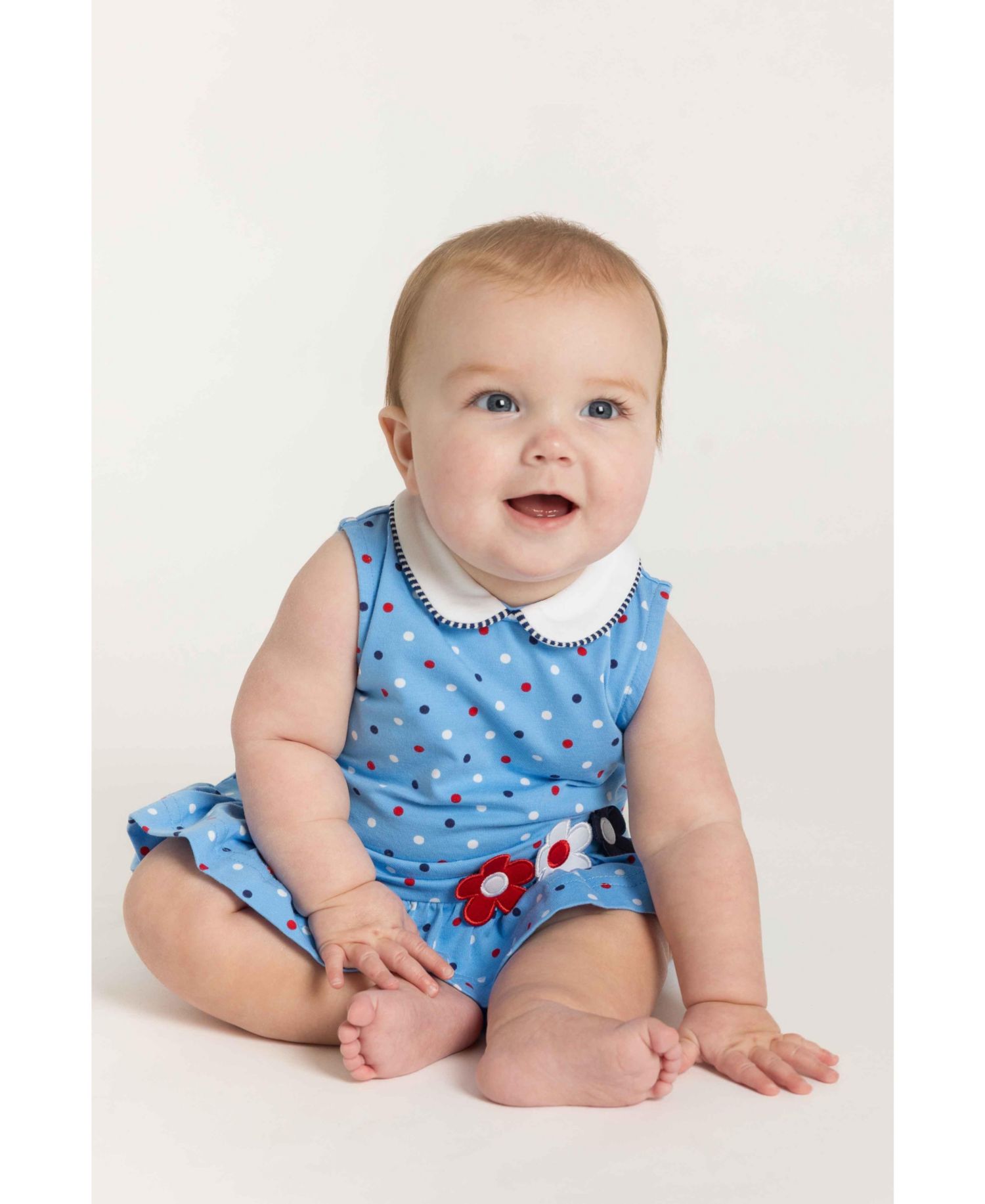 Baby Girl Printed Knit Romper With Flowers