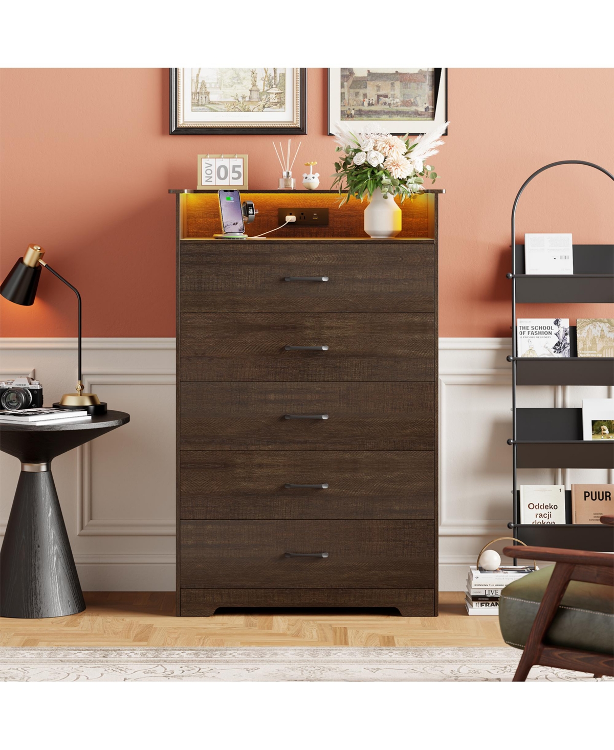 gaomon Wooden Dresser, Modern Closet Storage Cabinet for Bedroom, Living Room