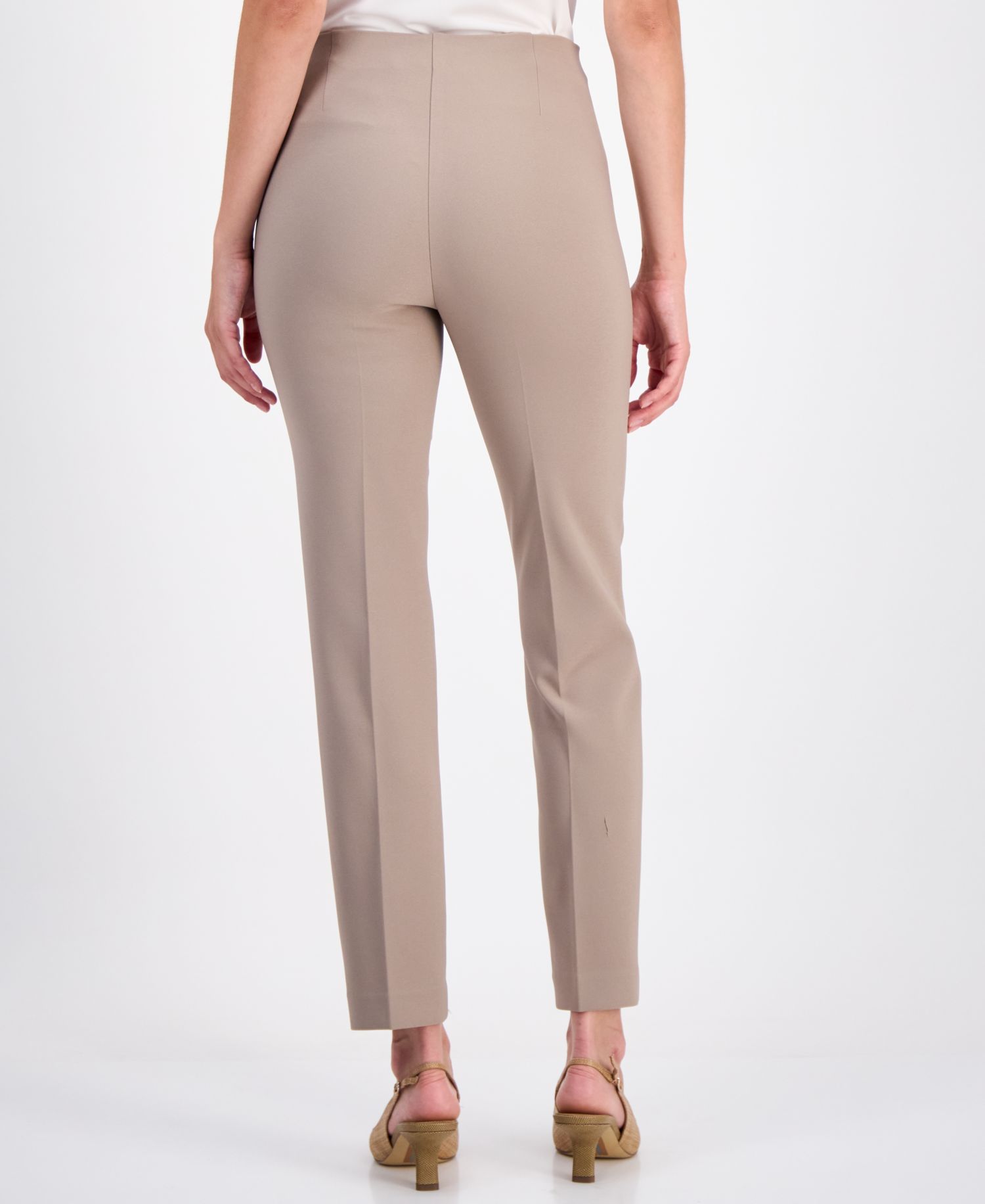 Petite Pull-On Mid-Rise Slim Pants